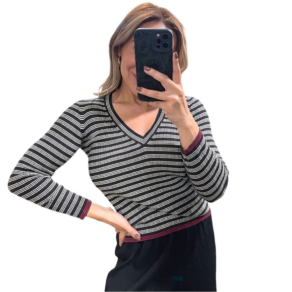Prada Tops - Vintage Prada | Y2K Stripe Long Sleeve Light Weight Sweater Size: 38